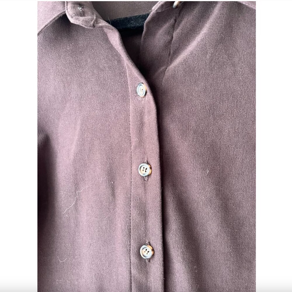 Talbots women's brown button down - Picture 6 of 6